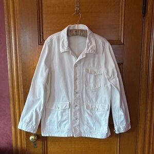 M.C.Overalls White Denim Chore Jacket Small - Brixton Brewery Colab